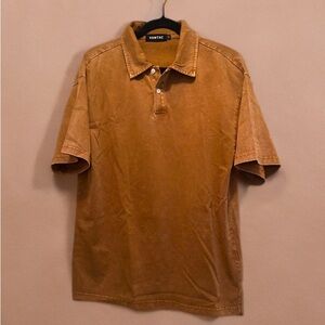 NWOT Men’s‎ Casual Short Sleeve Golf Polo Shirt Distressed Vintage Brown Size S